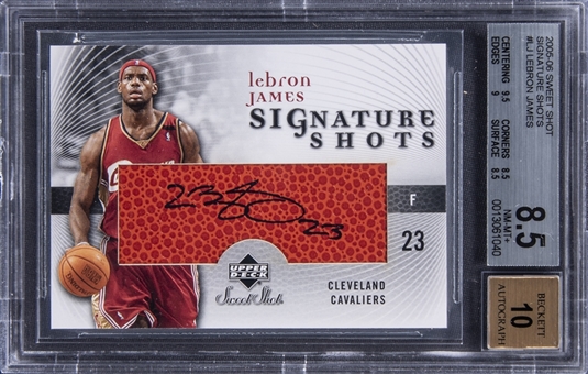 2005-06 UD Sweet Shot Signature Shots #SS-LJ LeBron James Signed Card - BGS NM-MT+ 8.5/BGS 10